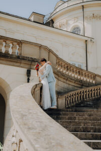 Schloss Solitude Brautpaar Hochzeit Shooting Treppe