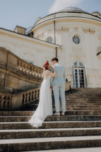 Schloss Solitude Brautpaar hochzeit Shooting Treppen