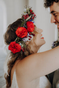 Schloss Solitude Brautpaar hochzeit Shooting Haarschmuck