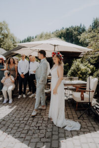 Eselsmühle Stuttgart Hochzeit Sommer Rede Brautpaar